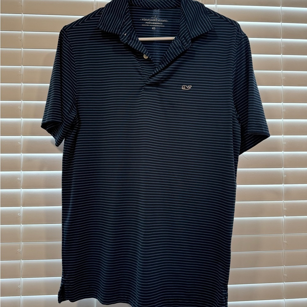 Vineyard Vines Men's Dark Blue Striped Polo